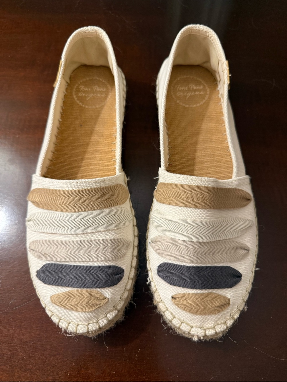 TONI PONS WOMEN'S FLAT ESPADRILLE WITH RIBBONS EARTH COLOR - Picture 3 of 8